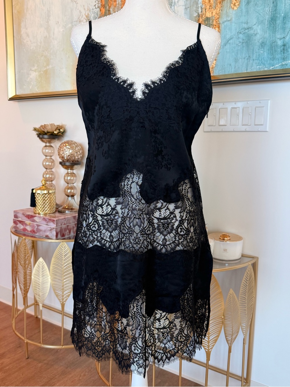 Black Lace Slip Dress